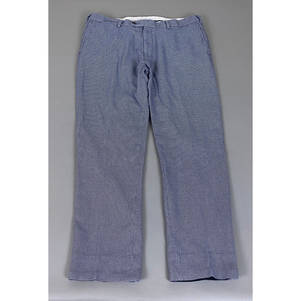 Suitsupply Dress Pants Men's Size 34 Brescia Blue White Micro Dot Cotton